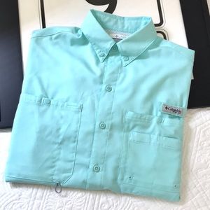 Columbia Men’s Tamiami Long Sleeve Shirt Turquoise Blue